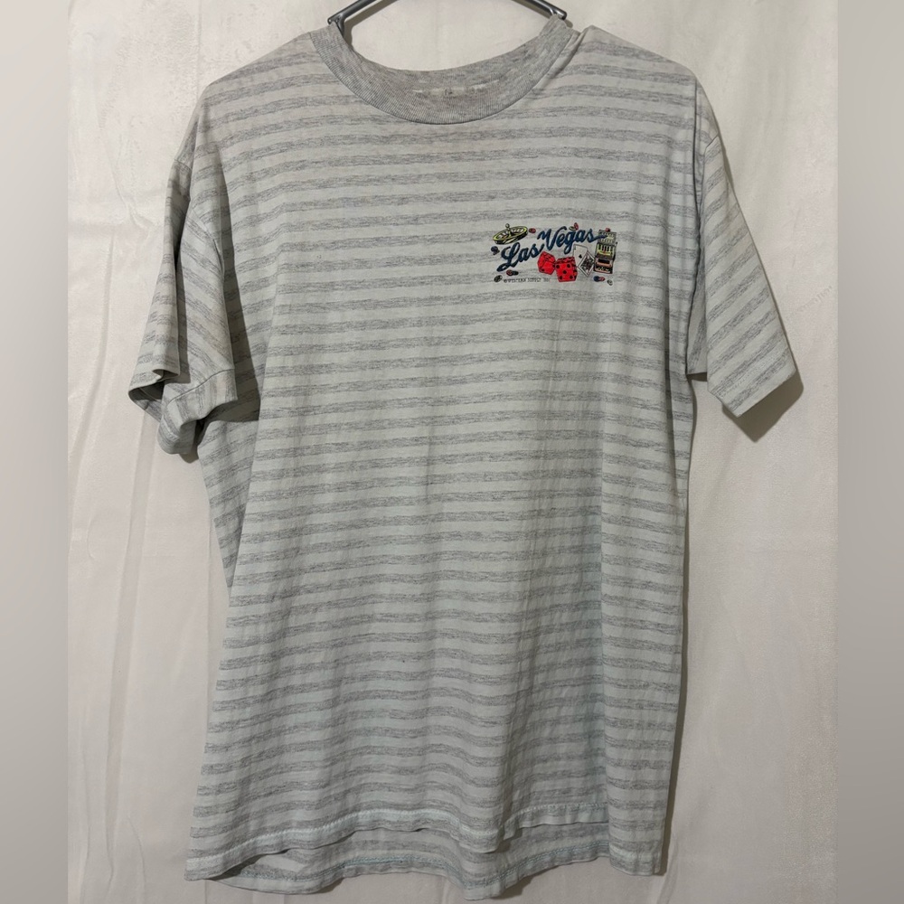 Vintage Single stitch Las vegas 1991 western supply striped large 🔥 Miller tag
